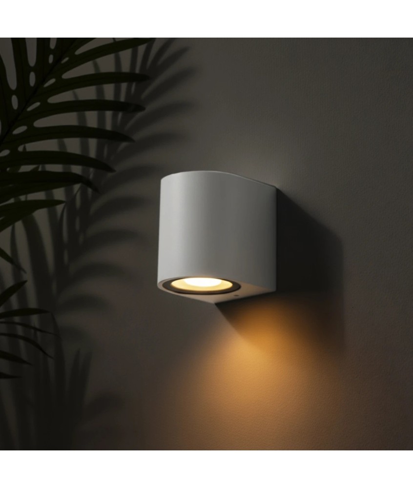 kelvo® MURANO KLV-101-0014 Φωτιστικό Τοίχου - Απλίκα για Λάμπα MR16 με Ντουί GU10 AC 220-240V Αδιάβροχο IP65 - Λευκό Ματ - Μ8 x Π8 x Υ7cm